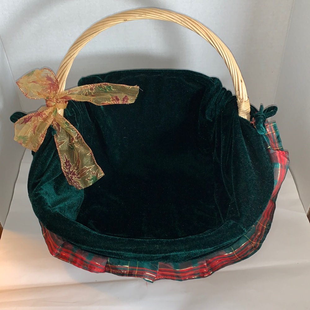 Basket With Removable Christmas Velvet Cover DYI Gift Basket